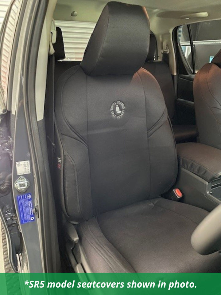 9th gen hilux denim seat covers driver seat - sr5 model shown