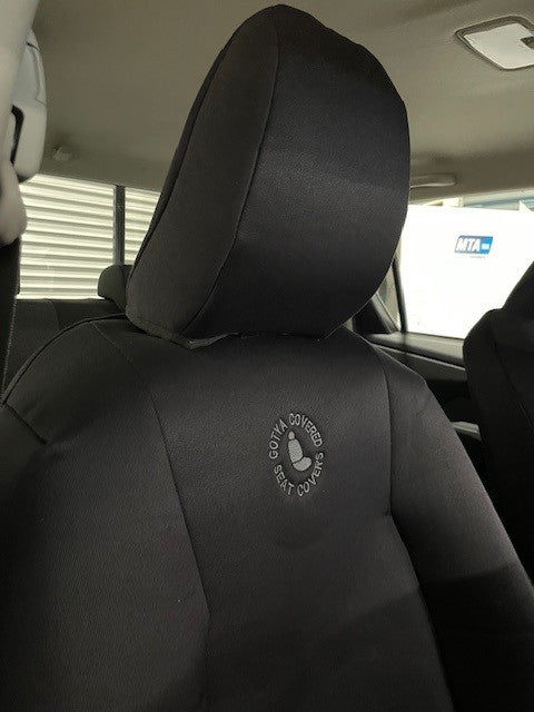 TOYOTA HILUX 9TH GEN WORKMATE DUAL CAB CANVAS, DENIM, CAMO, FOAM CANVAS & SEAT ARMOUR SEAT COVERS - 12/2025+