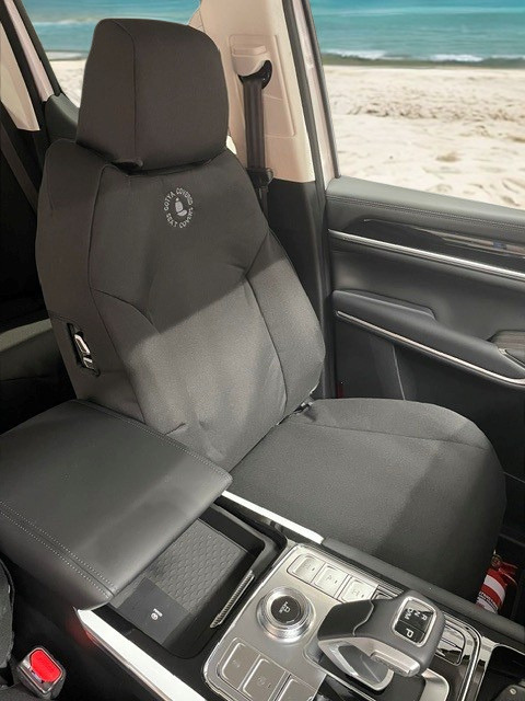GWM CANNON ALPHA ULTRA DUAL CAB IN FOAM BACKED CANVAS, DENIM, SEAT ARMOUR SEAT COVERS - 2025+
