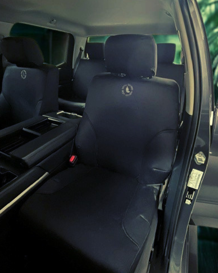 TOYOTA TUNDRA GEN 3 LIMITED AND PLATINUM IN DENIM, FOAM BACKED CANVAS, SEAT ARMOUR SEAT COVERS - 2023+