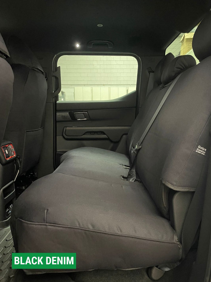byd shark 6 black denim rear seat covers