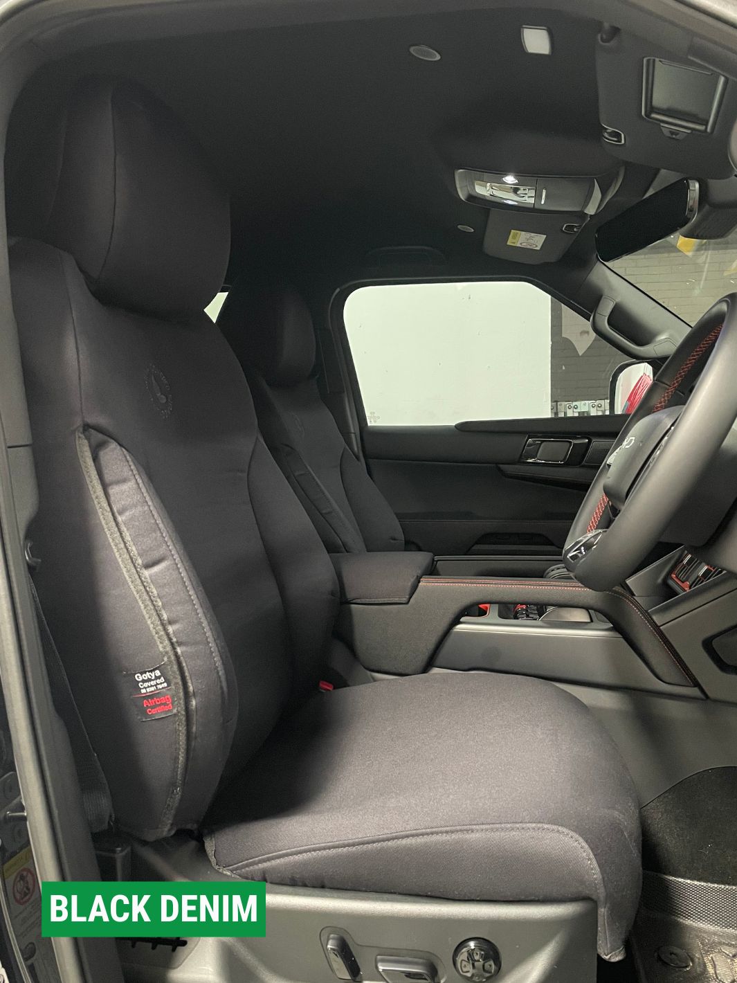 byd shark 6 black denim seat covers