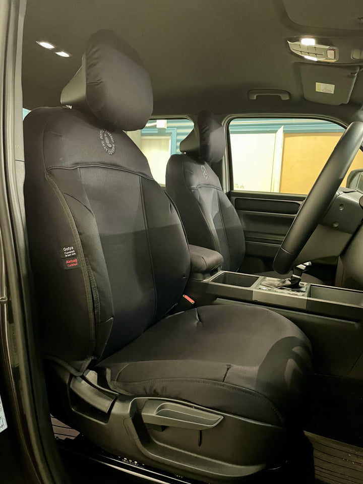 kia tasman black denim seat covers