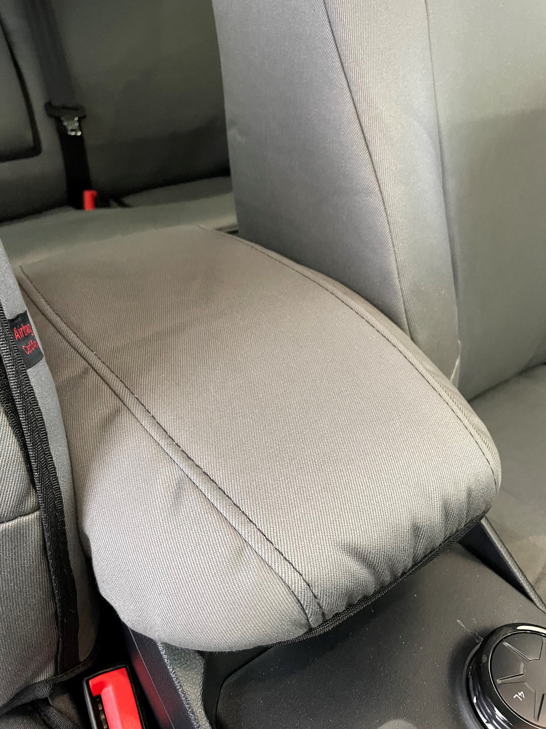 next gen center console cover in grey denim