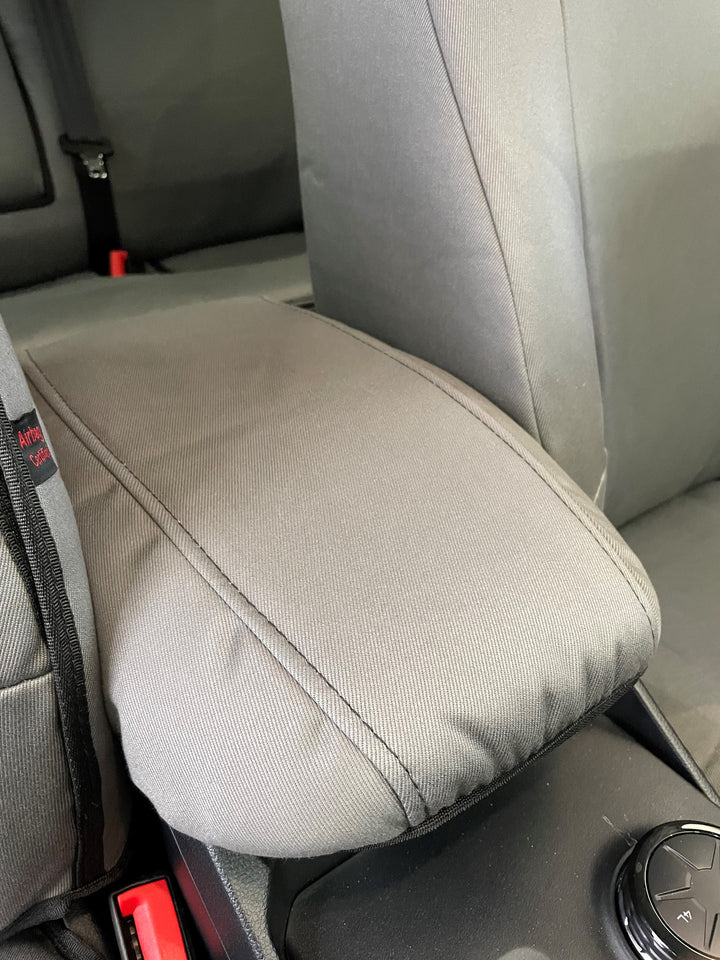 next gen center console cover in grey denim