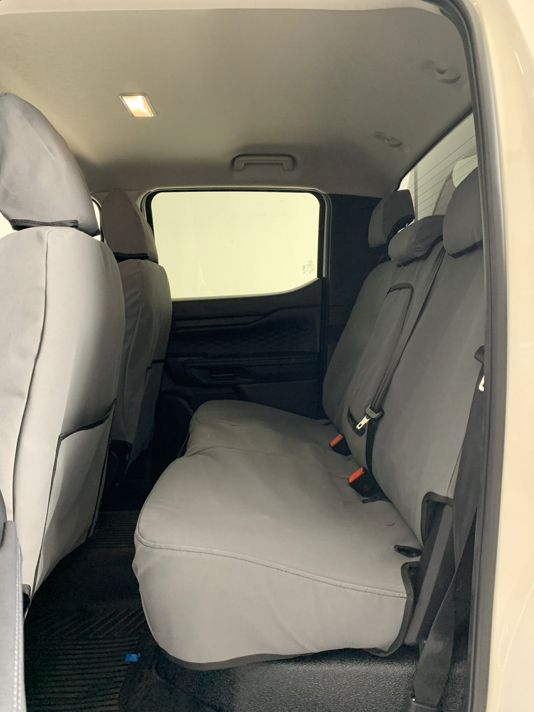 next gen super duty rear seat with arm rest grey canvas
