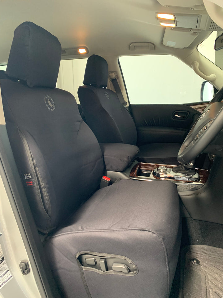 nissan patrol y62 ti-l 2024 model black denim seat covers