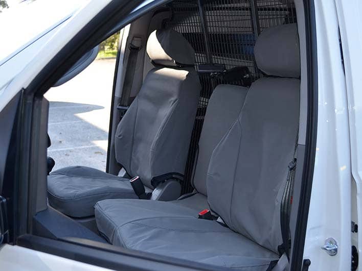 Hyundai I-load front seat covers in flat grey canvas